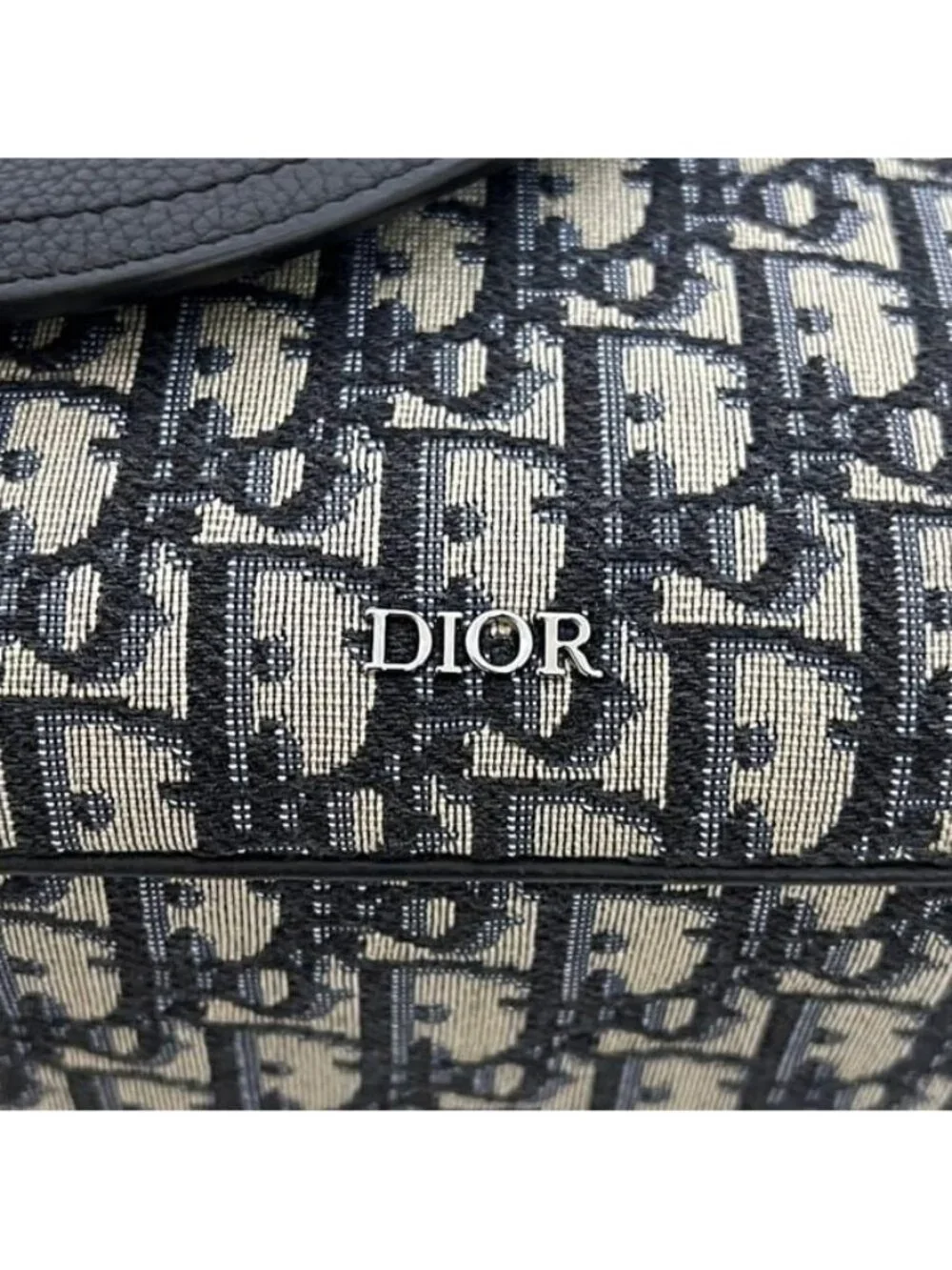 Dior Shoulder Bag Saddle Small Oblique Canvas Leather Black